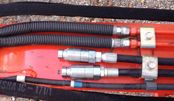 Hydraulic Breaker Hose Set 1/2" 6m Complete W Flat Faced Quick Release Each End 